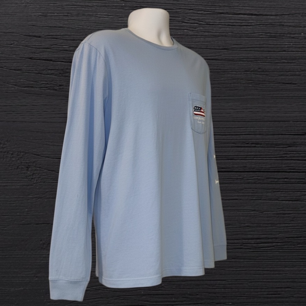 Vineyard Vines C.C. Prep Jeep Back Graphic Long Sleeve Tee Shirt Blue Small - Picture 3 of 9